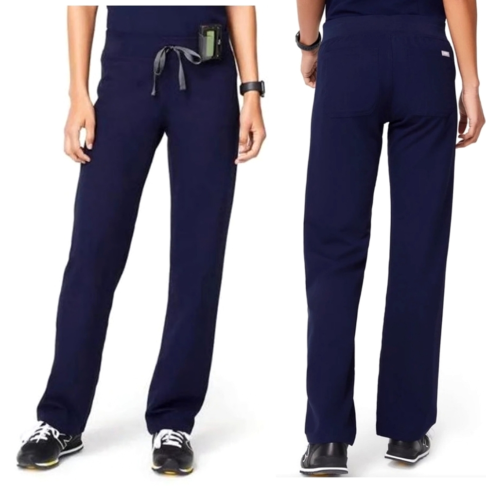 Figs Livingston basic scrub pants straight leg navy XL